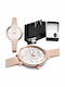 Set Damenuhr 36mm Batterie mit Rose Gold Rostfreier Stahlarmband