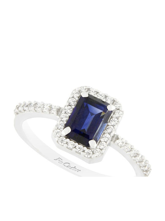 Fa Cad'oro Ring with Zircon made of White gold 14K