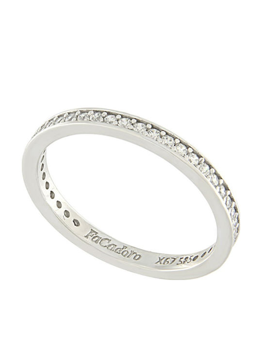 Fa Cad'oro Ring with Zircon made of White gold 14K