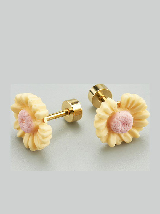 Hypoallergenic Gold Plated Kids Earrings Studs from Steel