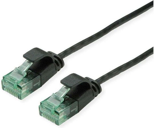 Roline U/UTP Cat.6a (Gigabit) Καλώδιο Δικτύου Ethernet 1.5m Μαύρο