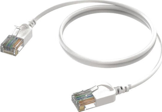 Procab U/UTP Cat.6a (Gigabit) Καλώδιο Δικτύου Ethernet 1.5m Λευκό