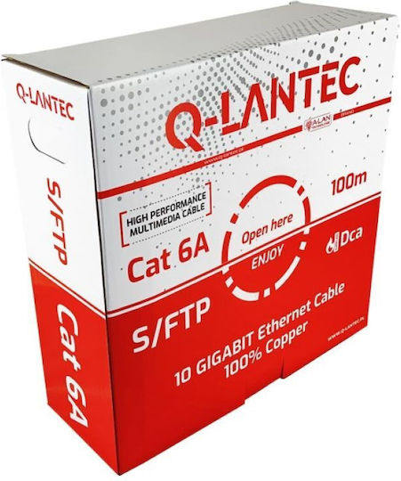 A-LAN S/FTP Cat.6a (Gigabit) Network Cable Ethernet 100m Gray