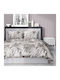 Detexpol Cotton Duvet Cover Set 160x200cm Single With Beige Pillowcase