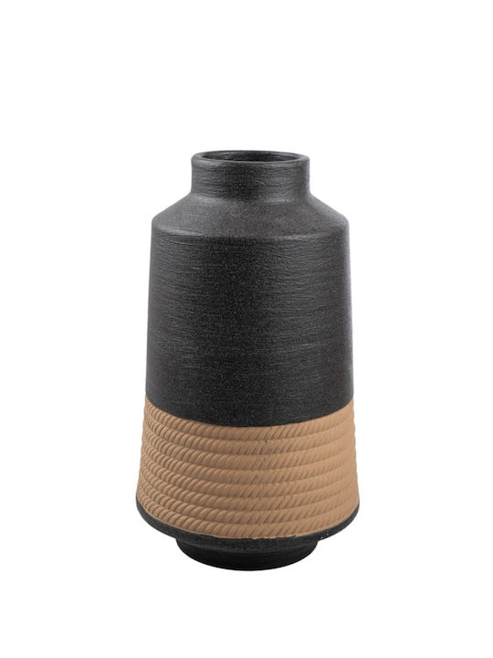 Zen Collection Διακοσμητικό Βάζο Κεραμικό Μαύρο Φ19.5xΥ33.5cm