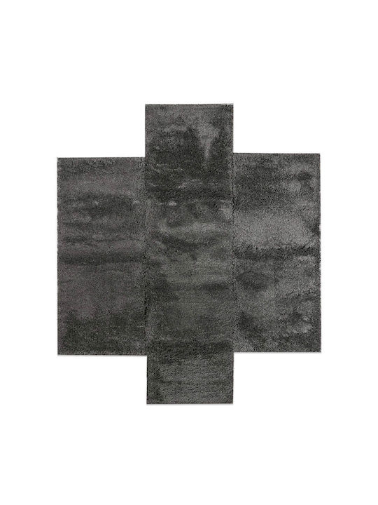 Balsan Σετ Shaggy Χαλιά Κρεβατοκάμαρας Dark Grey P621669 3τμχ