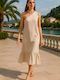 Summer Midi Dress Beige