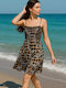 Summer Mini Dress Brown-black