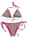 Bikini Set Triangle & Brazil Animal Print Fuchsia