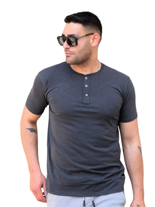 Ανδρικό T-shirt Ημίστενη Γραμμή Γκρι Κωδ.ts22