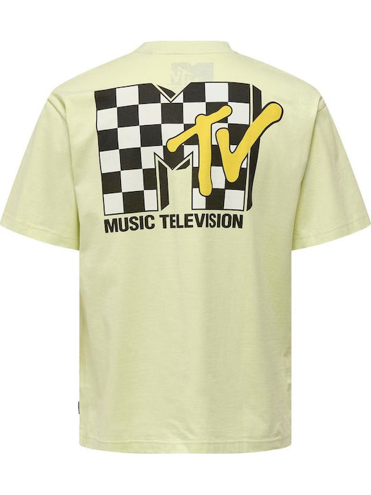 Mtv Music Television T-shirt – ’90s Backprint Edition Light Yellow
