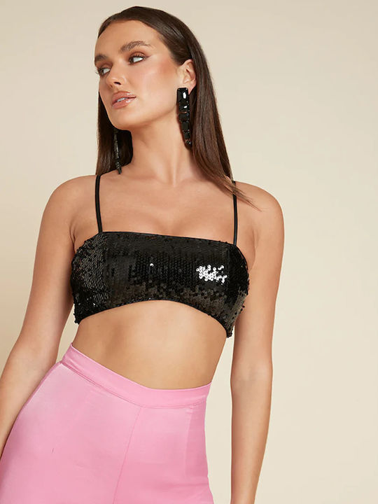 Runaway W Loca Crop Top Rn22-4067-Negru
