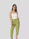 Women's Light Green A-Line Mid-Rise Trousers – Comfort Style Every Moment
