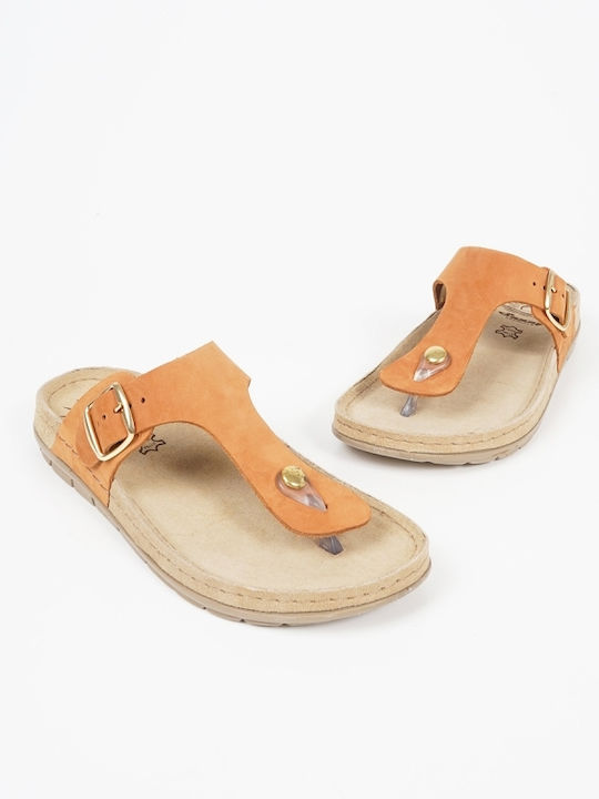 Women's Leather Slippers Camel 19221