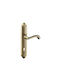 Mandelli Lever Middle Door with Plate Castiglia Pair (Center Distance 75mm) Bronze
