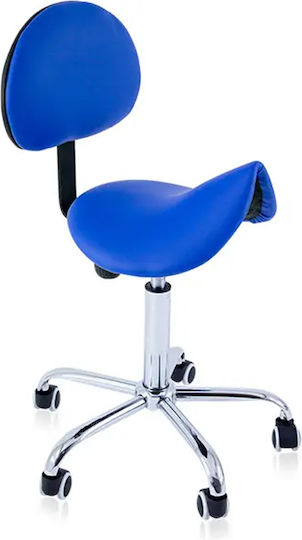 Quirumed Medical Stool with Backrest Blue 359-TPCRM-AZ