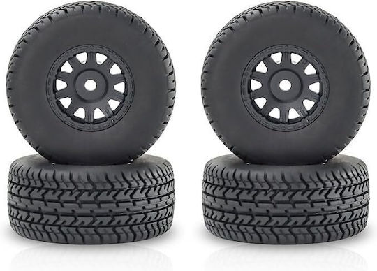 Protonrc Plastic Wheels Rubber Tires Rim 12mm Hex Pre Glued for Arrma 1/16 Mojave Grom RC Vehicles Spare Parts