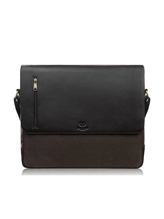 Leder Herren Tasche Bote Schwarz