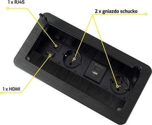 Design Light Priză Electrica Mortice Neagră