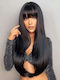 Hair Duty Wig with Synthetic Hair in Black Color 70cm