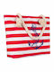 Fabric Red Beach Bag