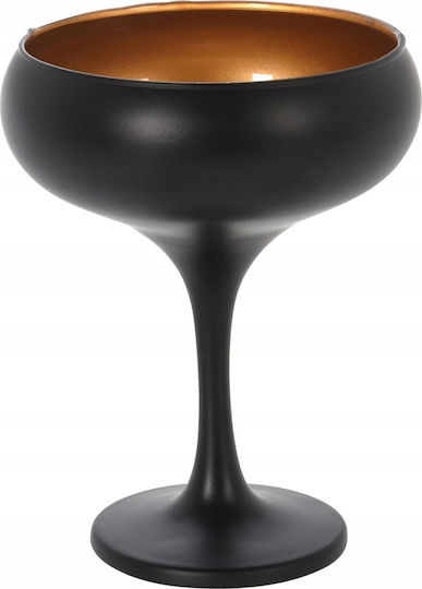 Excellent Houseware Ποτήρι Σαμπάνιας από Γυαλί σε Χρυσό Χρώμα Κολωνάτο