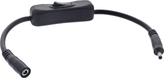 Inline DC Кабел С Суич DC St Bu 3.5x1.35mm AWG 18 Черен 0.20м
