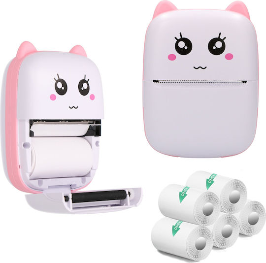 Extralink Kit Thermal Printer Epp-001 Pink + Thermal Adhesive Paper 5 Rolls