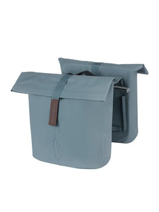 Double Bicycle City Bag Basil City Double Pannier Bag Mik 28-32l Mik System Ready to Use Graphite Blue New 2024