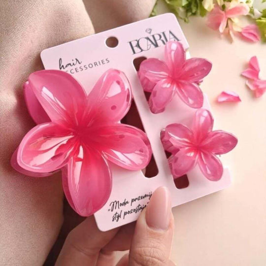3-in-1 Hair Clip Set Xl Omre Flower + 2 Mini Clips Sp420