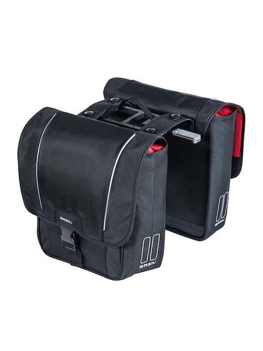 Basil Double Urban Bicycle Bag Basil Sport Design Double Pannier Bag Mik 32L Mik System Ready to Use Black New 2024