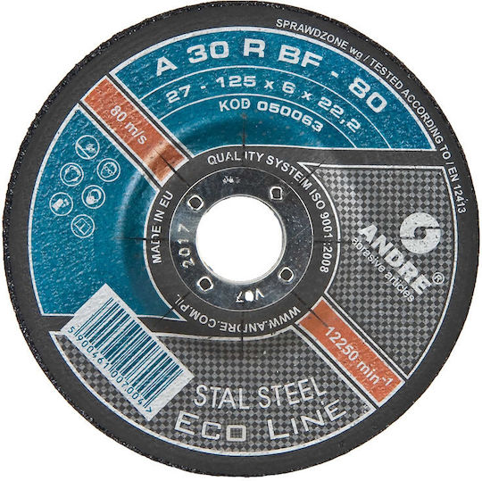 Andre Disc Steel Grinding 125mm X 6mm X 22mm 401 25 622