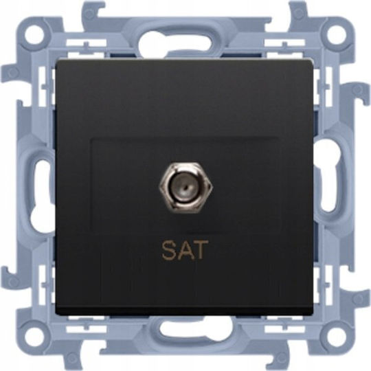 Kontakt-Simon TV Antenna Socket Basic in Black color CASF1.01/49