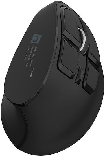 Natec Euphonie Pro Ασύρματο Εργονομικό Bluetooth Vertical Ποντίκι Μαύρο