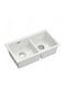 GraniteQ Logan Undermount Kitchen Sink from Liquid Granite M76xW45cm White