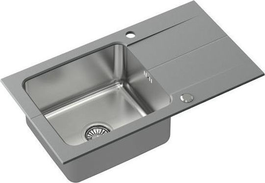 Steiner Drop-In Inox with Faucet Μ78xΠ44cm Gray
