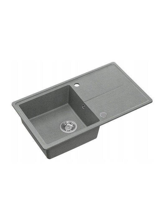 GraniteQ Ένθετος Νεροχύτης Inox Μ78xΠ45cm Ασημί