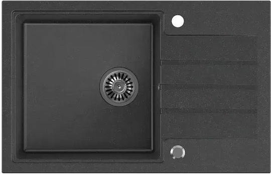 Quadron Ένθετος Νεροχύτης από Συνθετικό Γρανίτη Μ78xΠ50cm Μαύρος