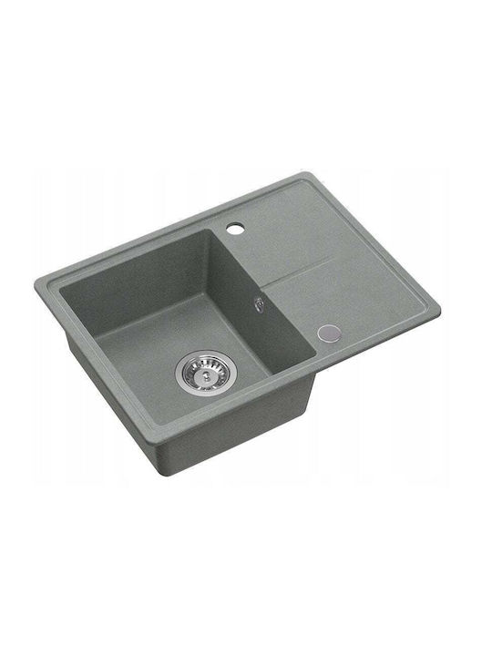 GraniteQ Ένθετος Νεροχύτης Inox Μ60xΠ45cm Ασημί