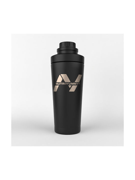 Nutriyummy Shaker Protein 700ml Rostfreier Stahl Schwarz