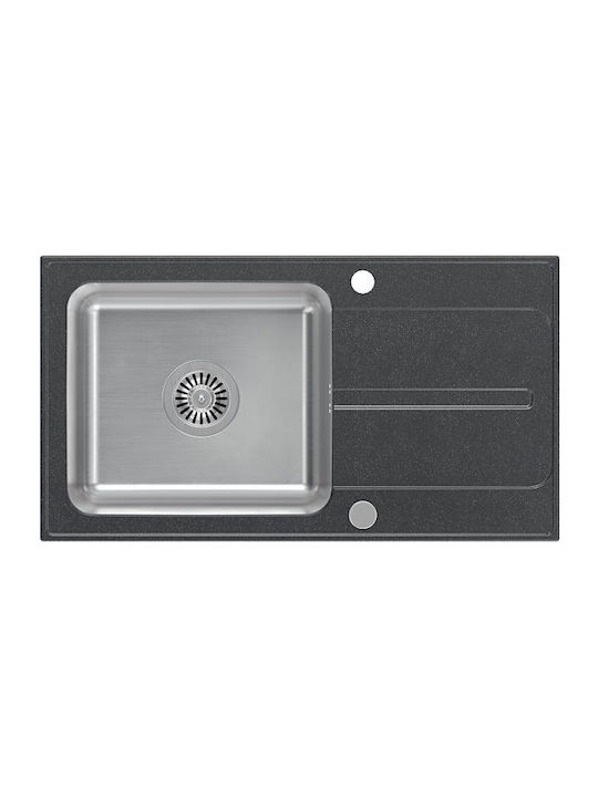 Steiner Drop-In Spüle aus Verbundgranulat B78xT43cm Schwarz