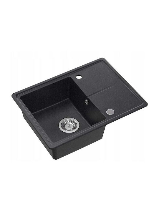 GraniteQ Ένθετος Νεροχύτης Inox Μ60xΠ45cm Μαύρος
