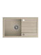 GraniteQ Drop-In Spüle aus Verbundgranulat B77xT44cm Beige
