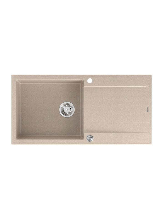 GraniteQ Drop-In Sink Inox W100xD50cm Beige