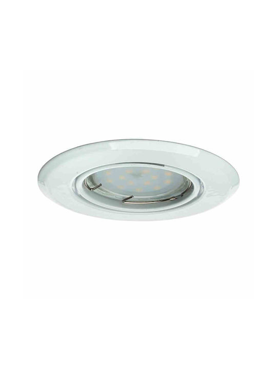 Eko Light Στρογγυλό Χωνευτό Σποτ με Ενσωματωμένο LED και Θερμό Λευκό Φως Λευκό 1τμχ