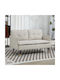 HomCom Doppelsitzer Sofa Weiß Crem 139x68x80cm