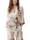 Venus Damen Bluse Satin mit 3/4 Ärmel Bay Leaf Mint