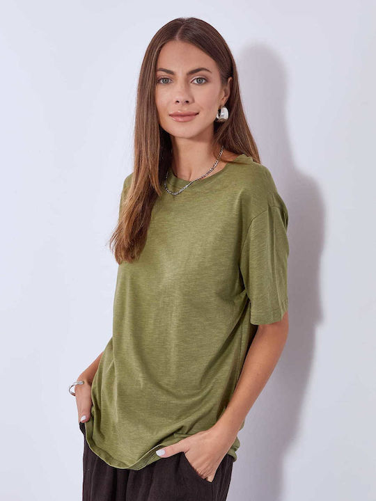 Γυναικείο Αθλητικό T-shirt Χακί