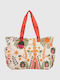 Verde Fabric Multicolour Beach Bag