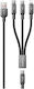 Awei Regular USB to Type-C / Lightning Cable Μαύρο (LYCL-1)